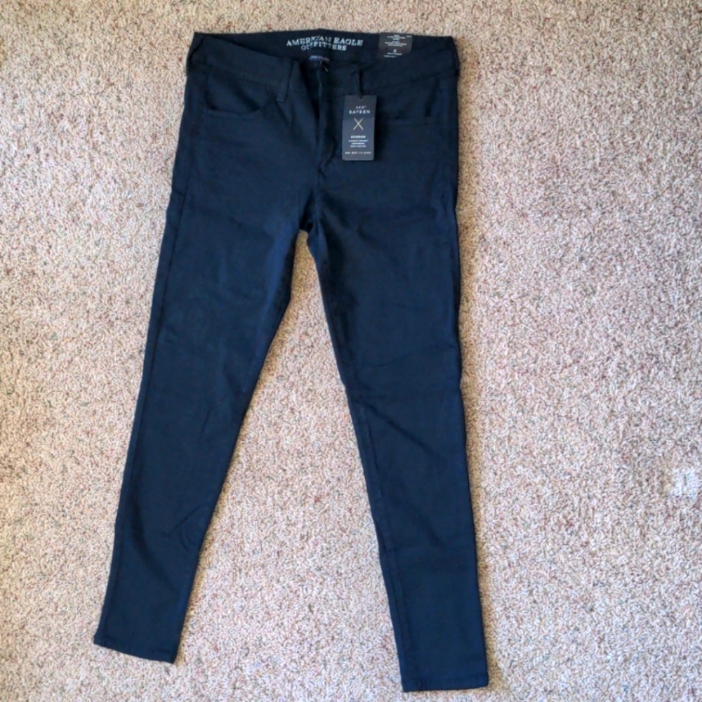 AEO Sateen Super Stretch Jeggings, Size 8, NWT